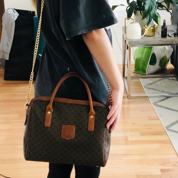 Vintage Celine Macadam Leather Crossbody Handbag - Picture 3 of 3